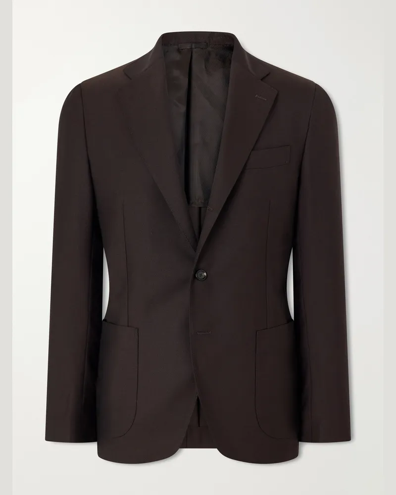 De Petrillo Posillipo Virgin Wool-Twill Suit Jacket Brown