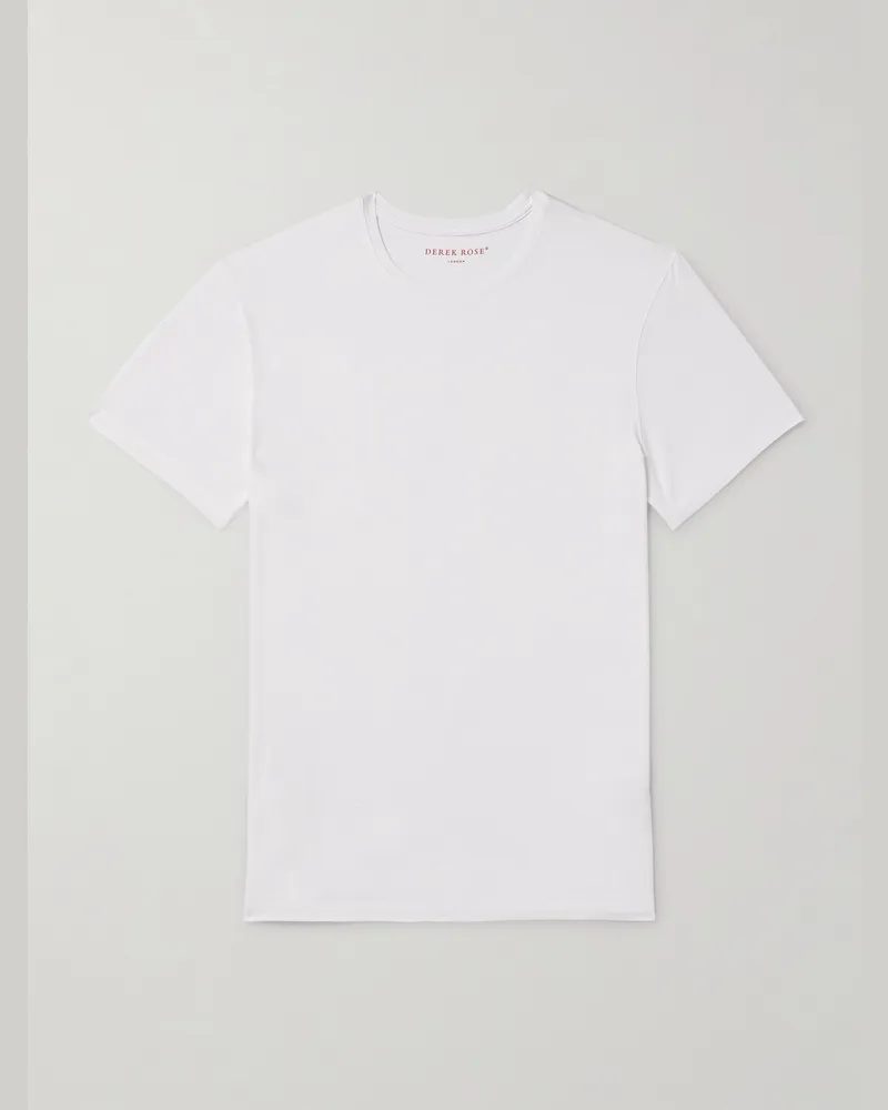 Derek Rose Basel T-Shirt aus Stretch-MicroModal®-Jersey Weiß