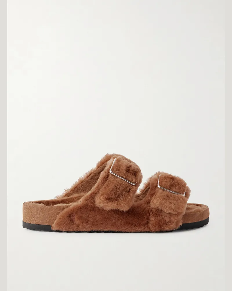 Birkenstock Arizona Sandalen aus Shearling Braun