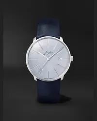 Junghans Meister Fein Signatur 39,5 mm Uhr aus Edelstahl mit automatischem Aufzug und Lederarmband, Ref.-Nr.: 27/4359.00 Weiß