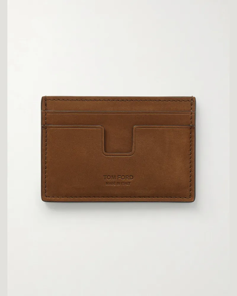 Tom Ford Nubuck Cardholder Brown