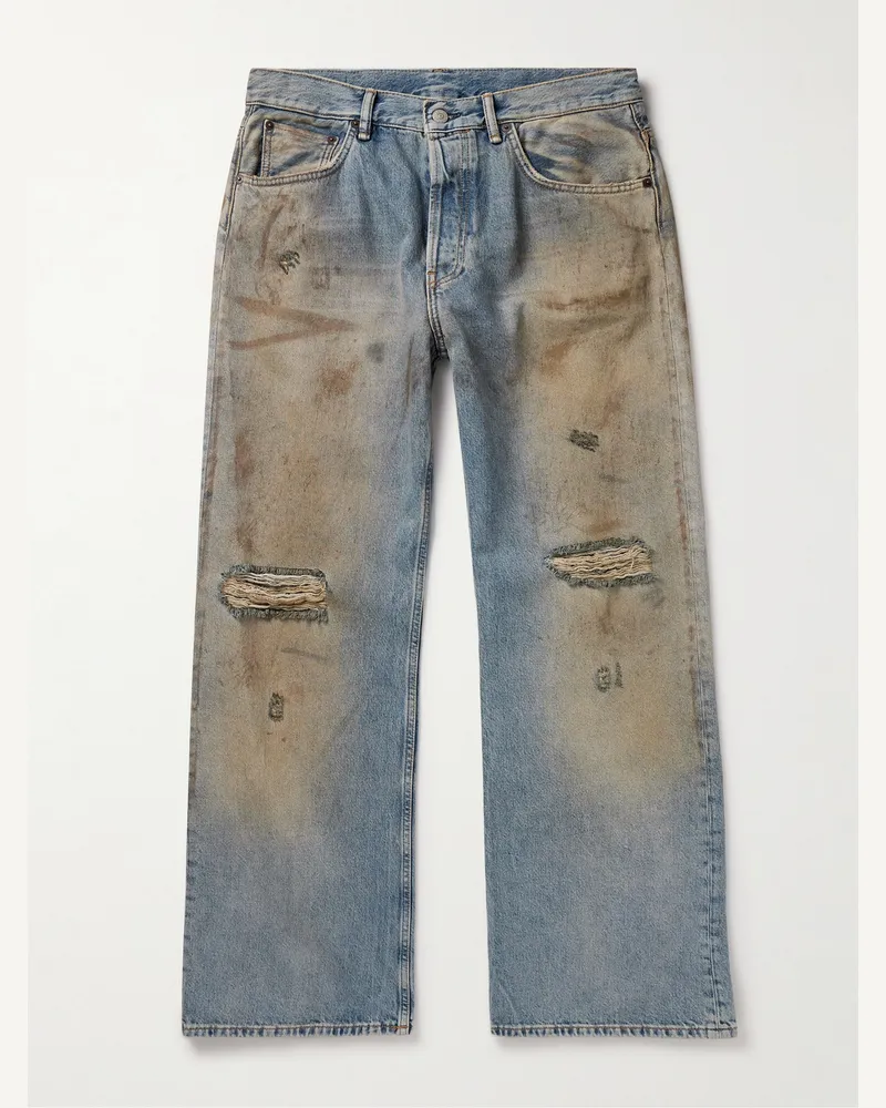 Acne Studios Gerade geschnittene Jeans in Distressed-Optik Blau