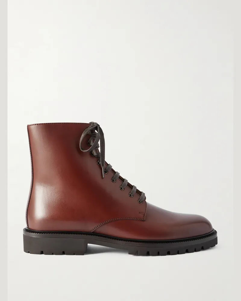 Brunello Cucinelli Polacco Stiefel aus Leder Braun
