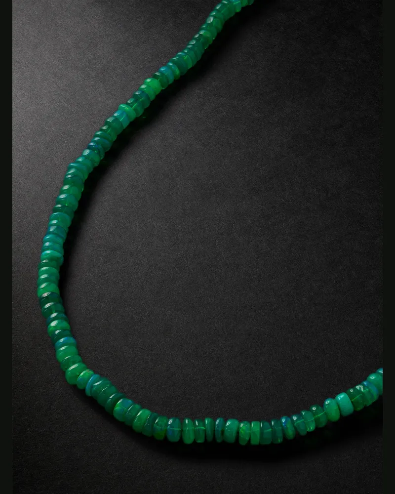 JIA JIA Jumbo Gold Opal Beaded Necklace Green