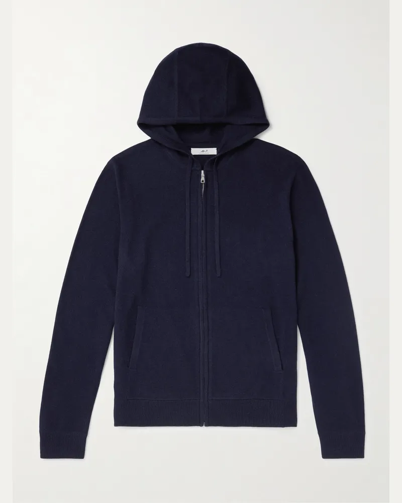 MR P. Kapuzenjacke aus einer Woll-Kaschmirmischung mit Reißverschluss Blau