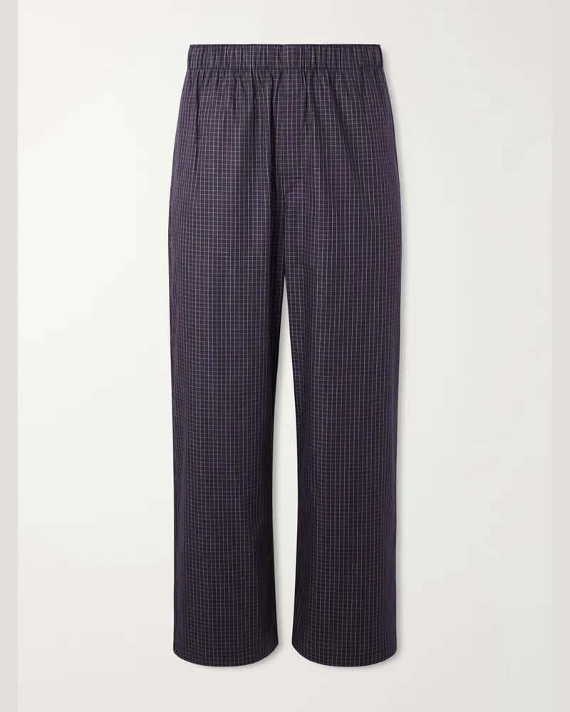 CDLP Straight-Leg Checked Organic Cotton-Poplin Pyjama Trousers Multi