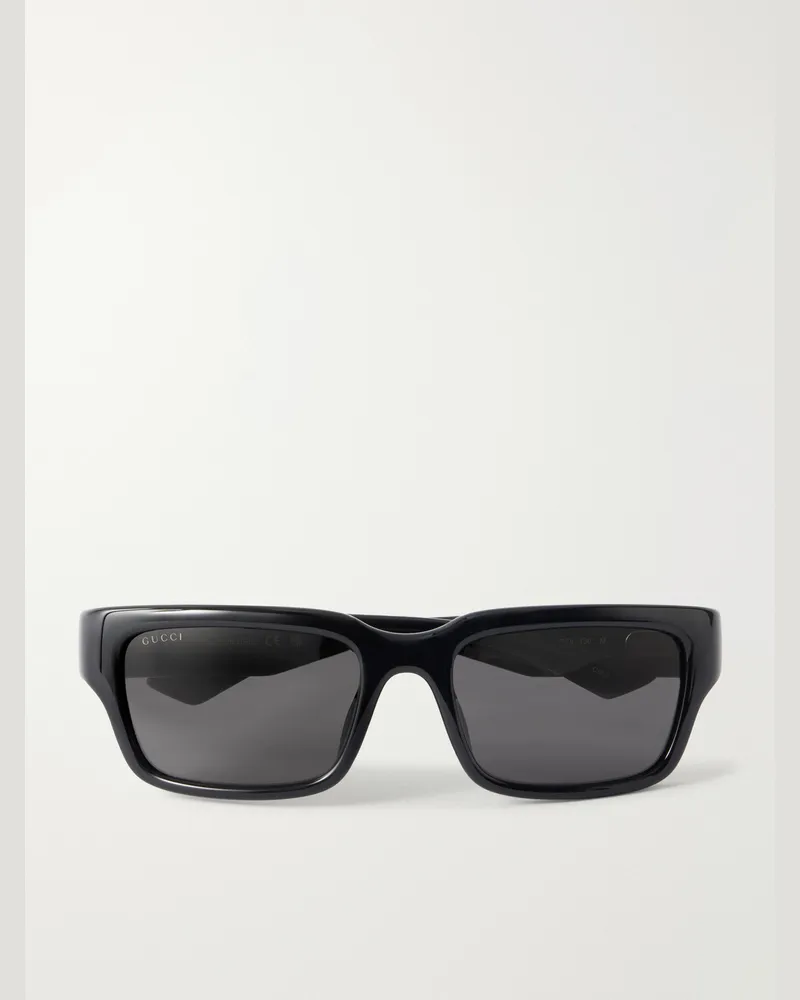 Gucci Clubbing in the City Square-Frame Injected Sunglasses Black