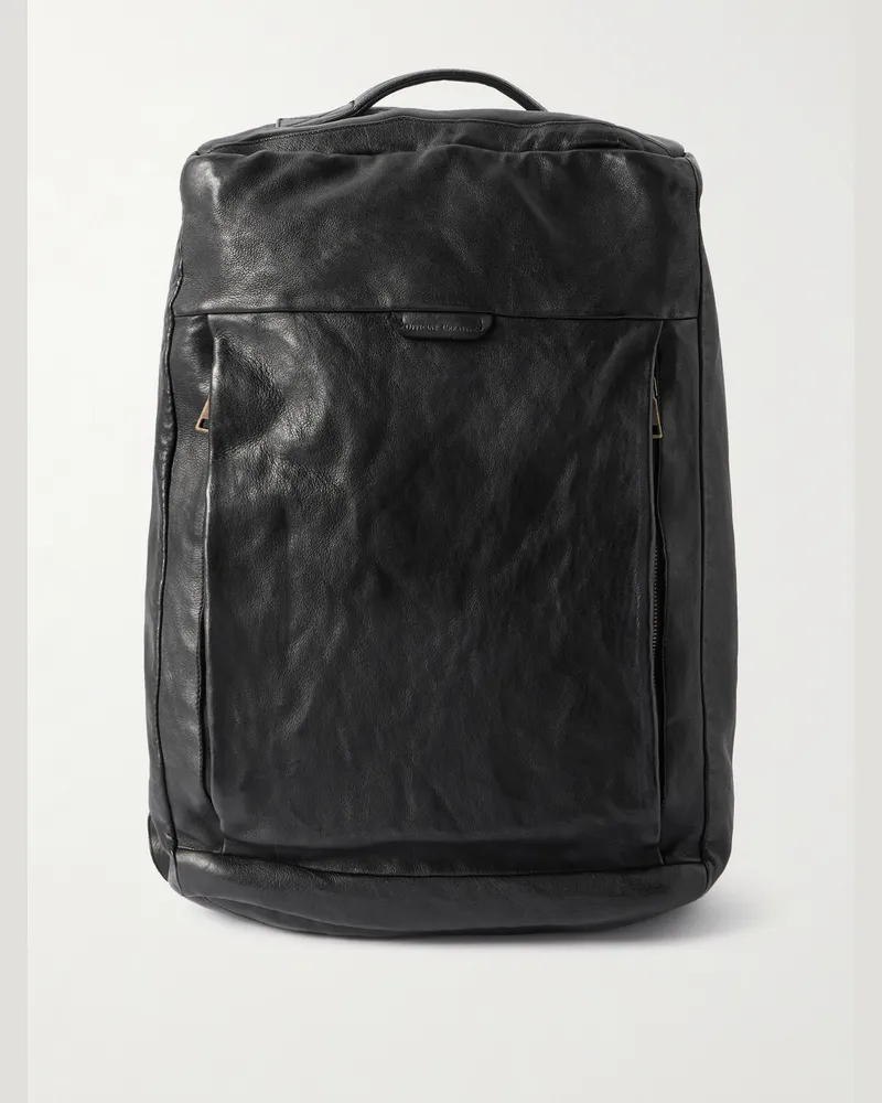 Officine Creative Italia Helmet 052 Rucksack aus Leder Schwarz