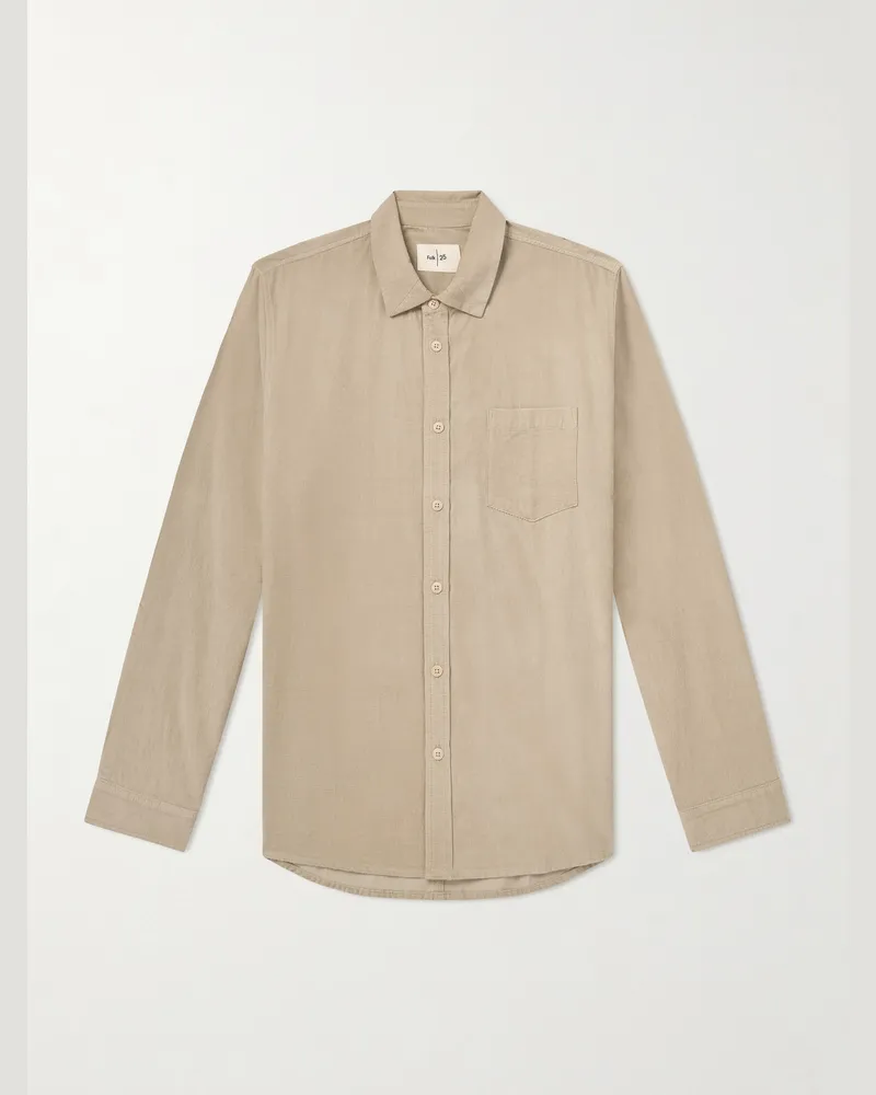 Folk Direction Hemd aus Baumwollcord in Stückfärbung Neutral