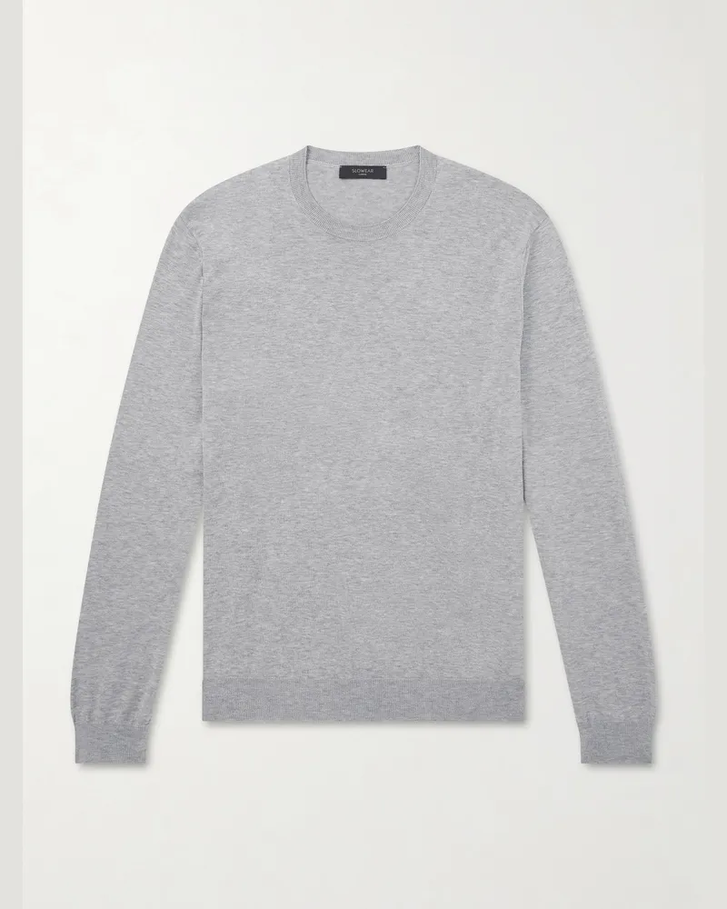 Slowear Cotton and Silk-Blend Sweater Gray