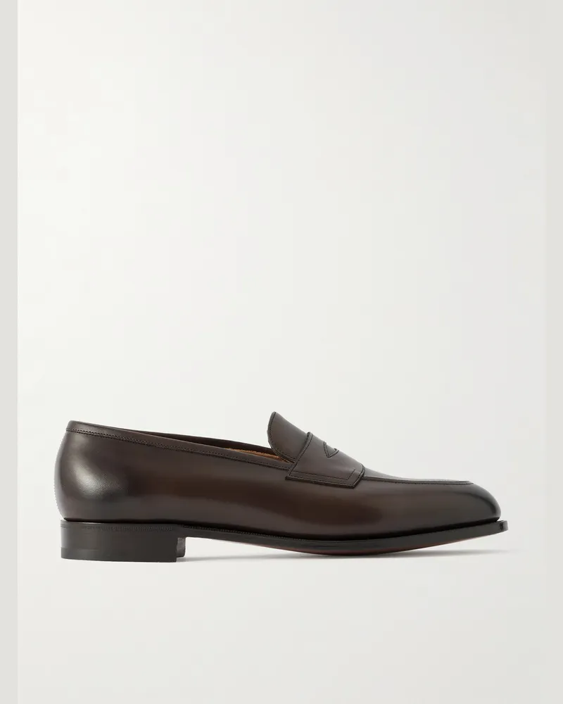 Edward Green Piccadilly Leather Penny Loafers Brown