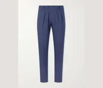 Flat Front Chino Linen Trousers