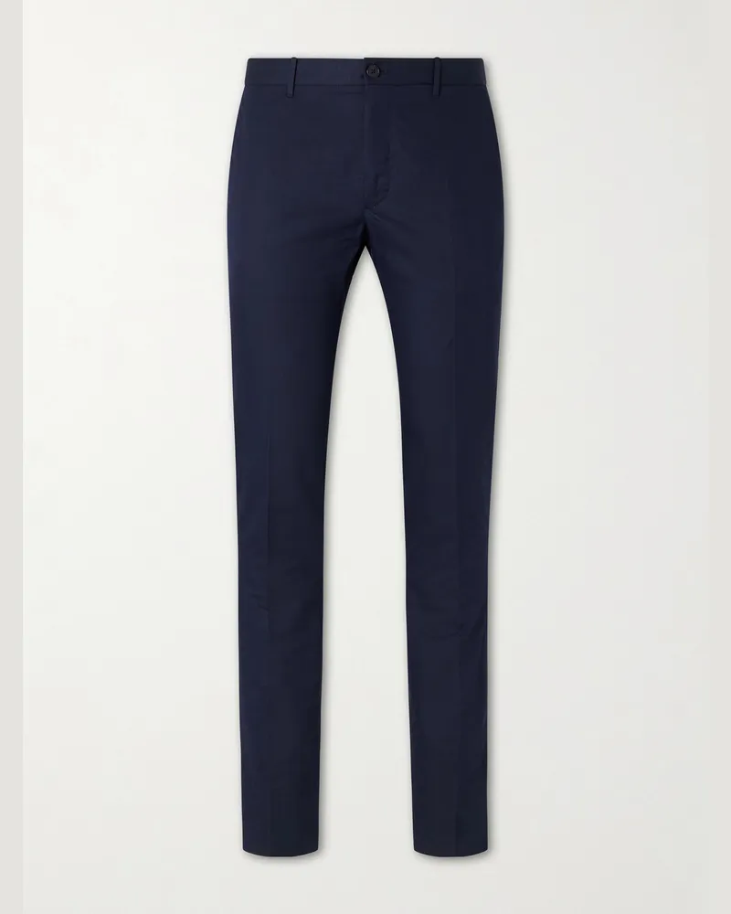 Slowear Tapered Woven Suit Trousers Blue