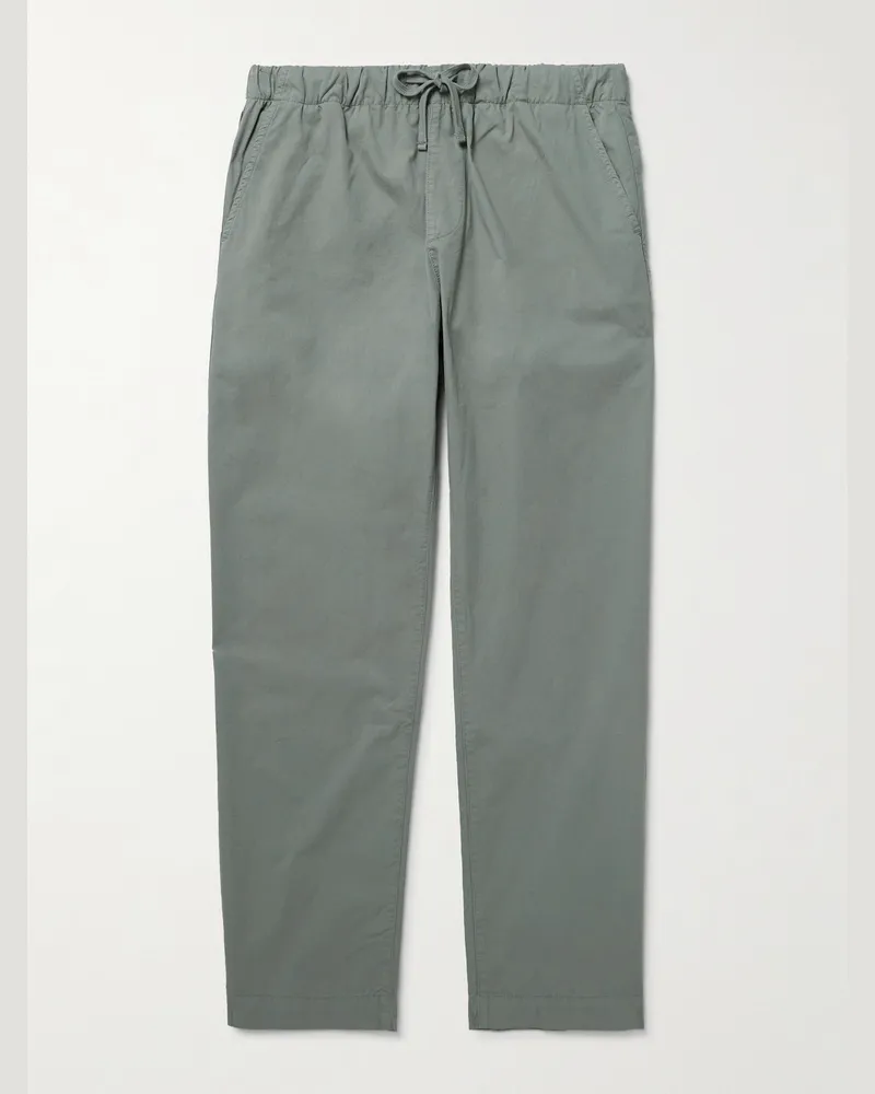 Hartford Joggy Straight-Leg Cotton Trousers Green