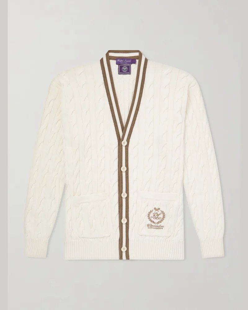 Ralph Lauren Wimbledon Capsule Cotton and Silk Cardigan Neutrals
