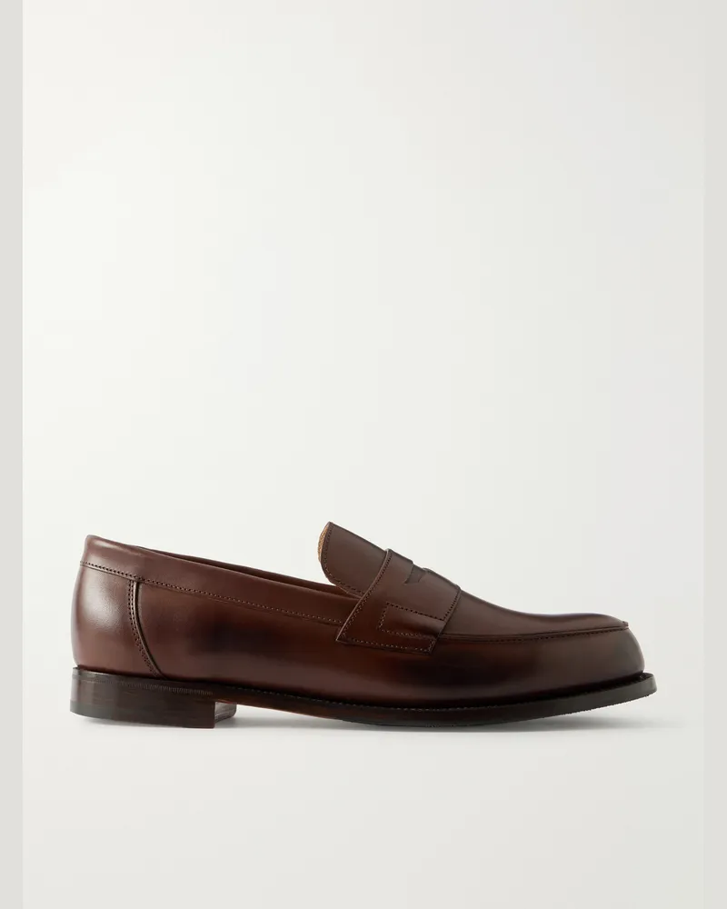 Grenson  Epsom Leather Penny Loafers Brown