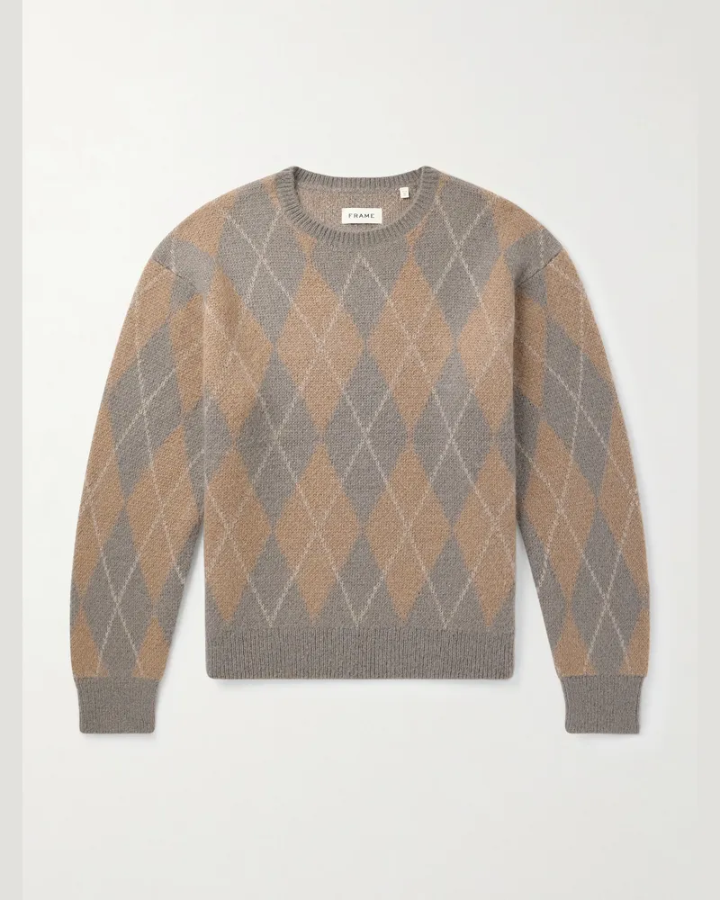 Frame Denim Argyle Knitted Sweater Brown