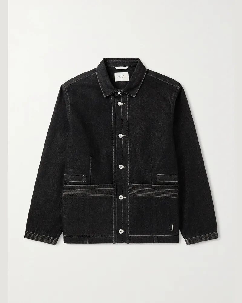 Folk Anniversary Denim Jacket Black