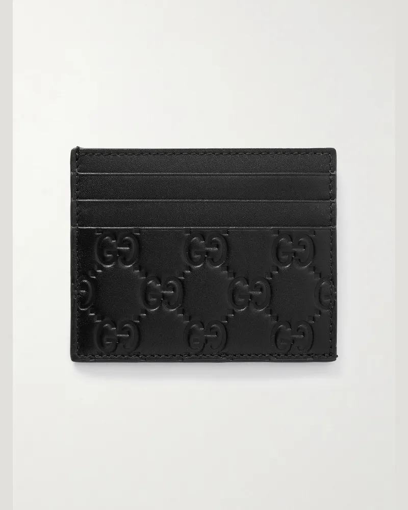 Gucci Arabella Kartenetui aus Leder mit Logoprägung Schwarz