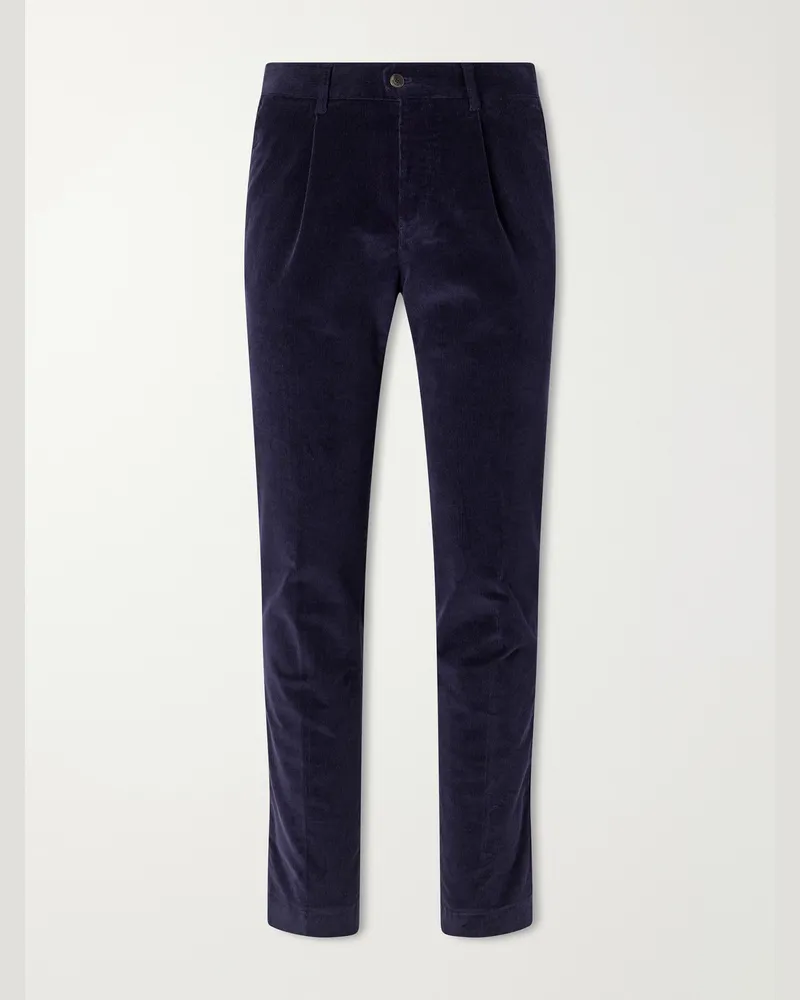 Slowear Incotex Straight-Leg Stretch Cotton-Corduroy Trousers Blue