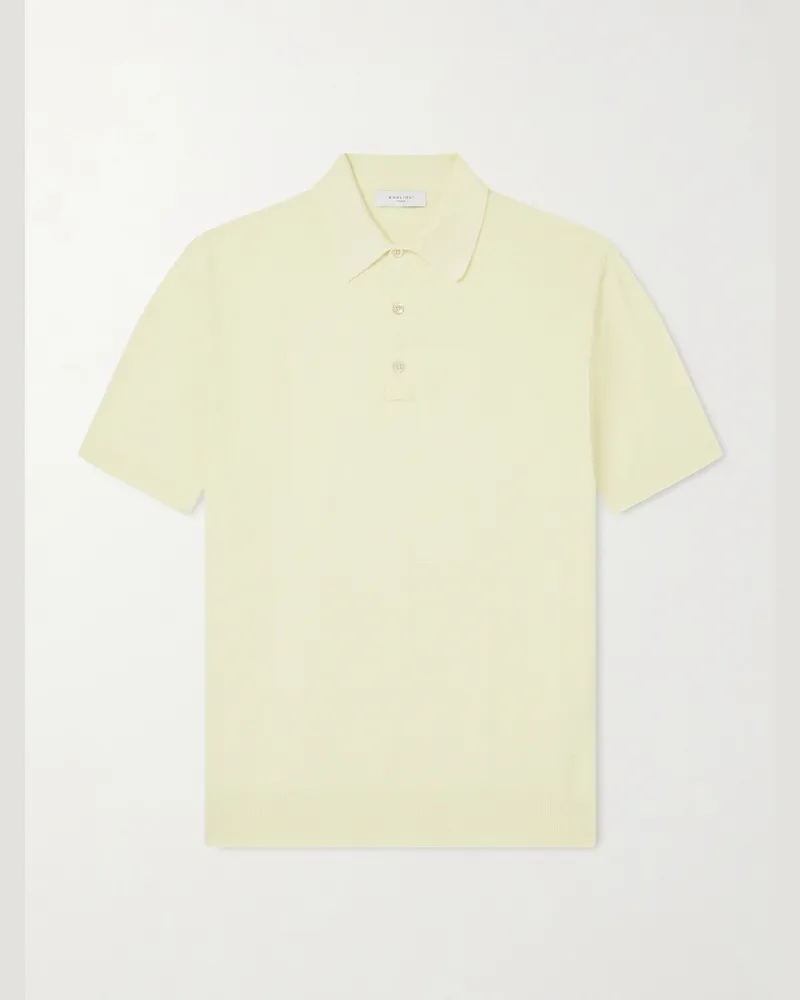 Boglioli Cotton-Piqué Polo Shirt Yellow