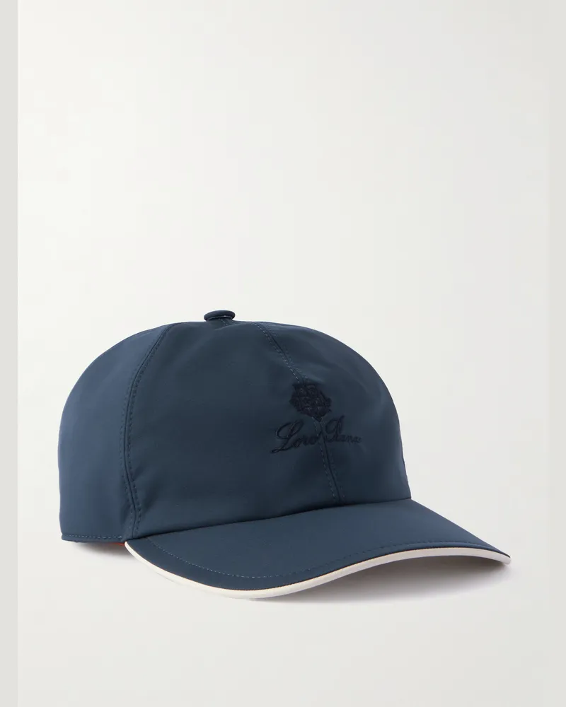 Loro Piana Baseballkappe aus Storm-System®-Shell mit Logostickerei Blau
