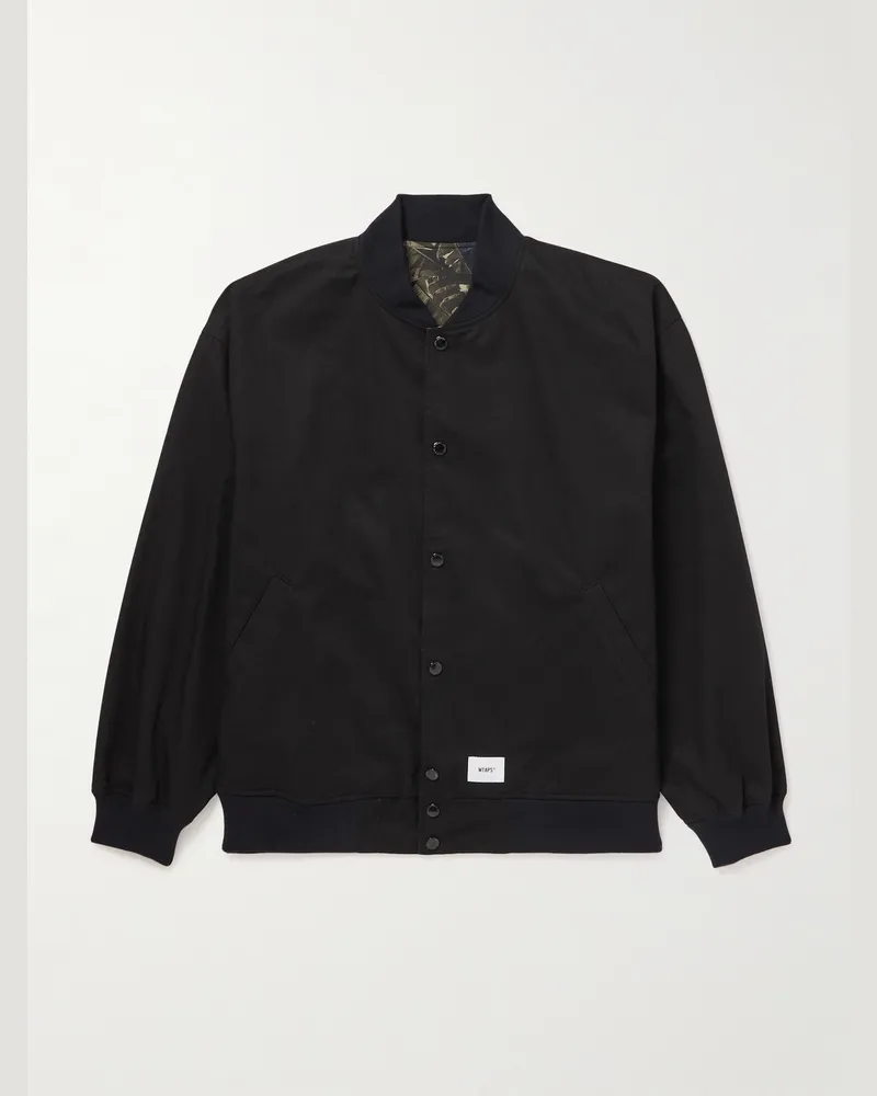 WTAPS Wendbare Bomberjacke aus Twill mit Logostickerei Schwarz