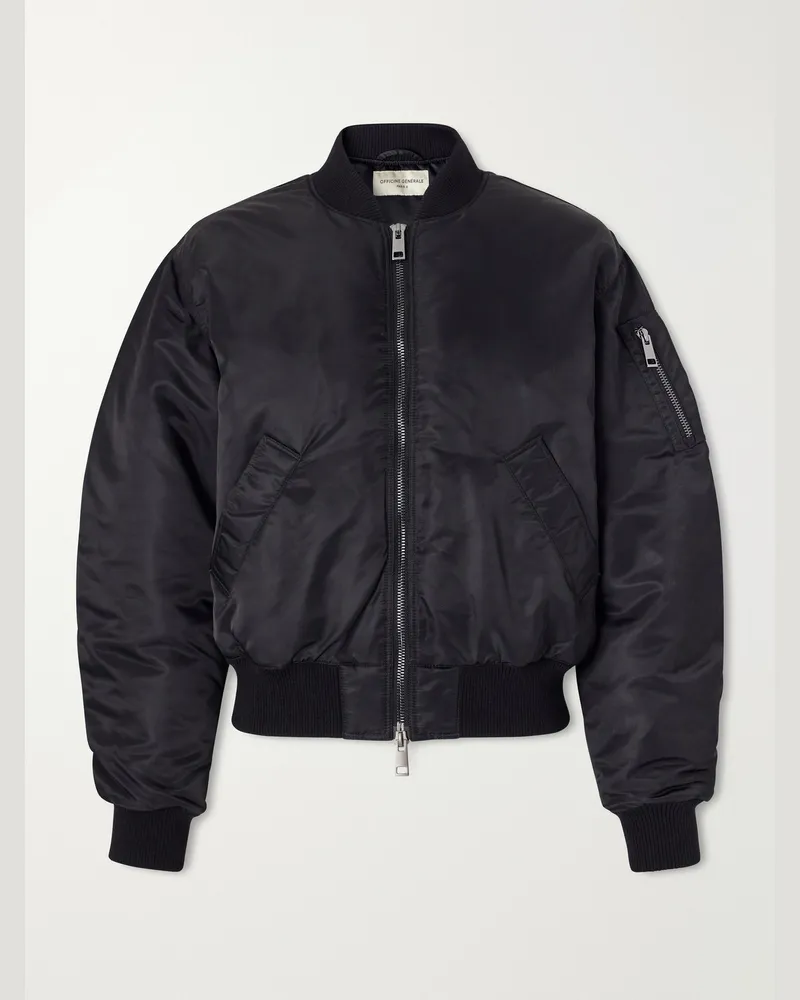 Officine Generale Javier Padded Shell Bomber Jacket Black