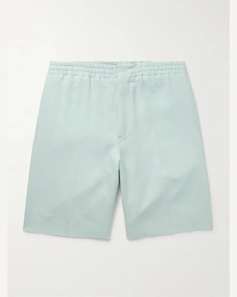 Ermenegildo Zegna Gerade geschnittene Shorts aus Leinen Blau