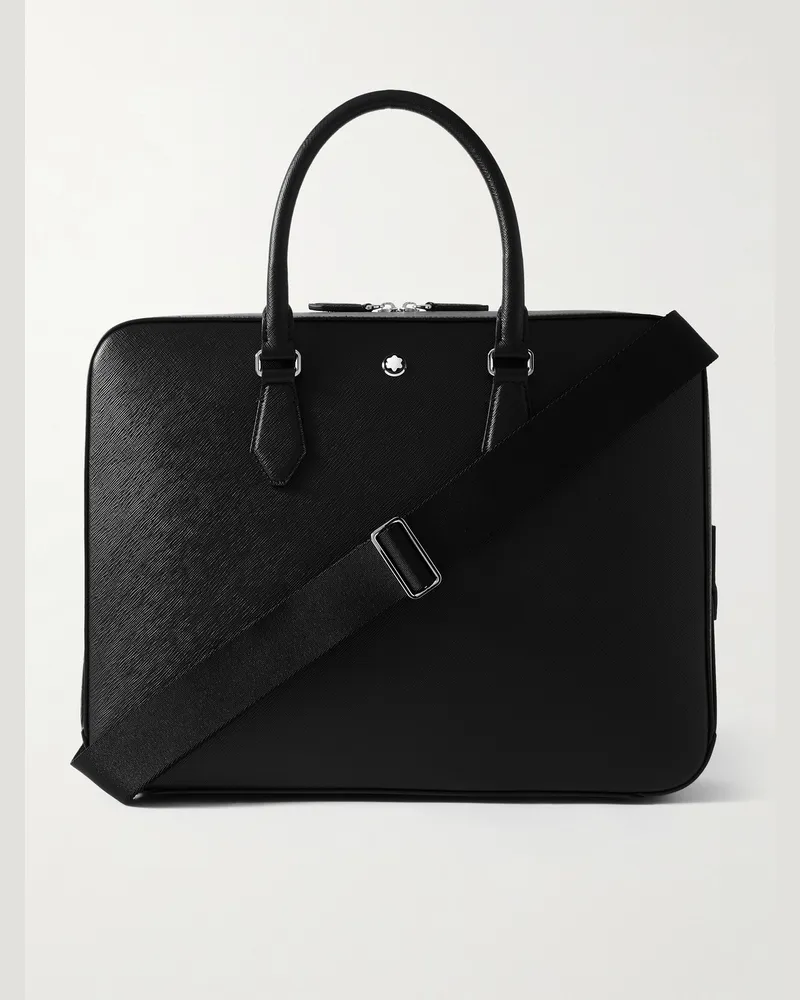 Montblanc Textured-Leather Briefcase Black