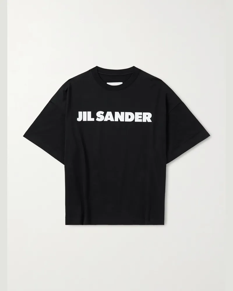 Jil Sander Logo-Print Cotton T-Shirt Black