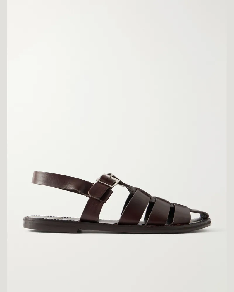 Grenson  Quinton Leather Fisherman Sandals Brown