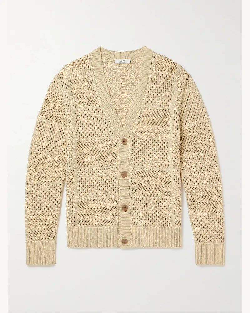 MR P. Cardigan aus Baumwolle in Lochstrick Neutral