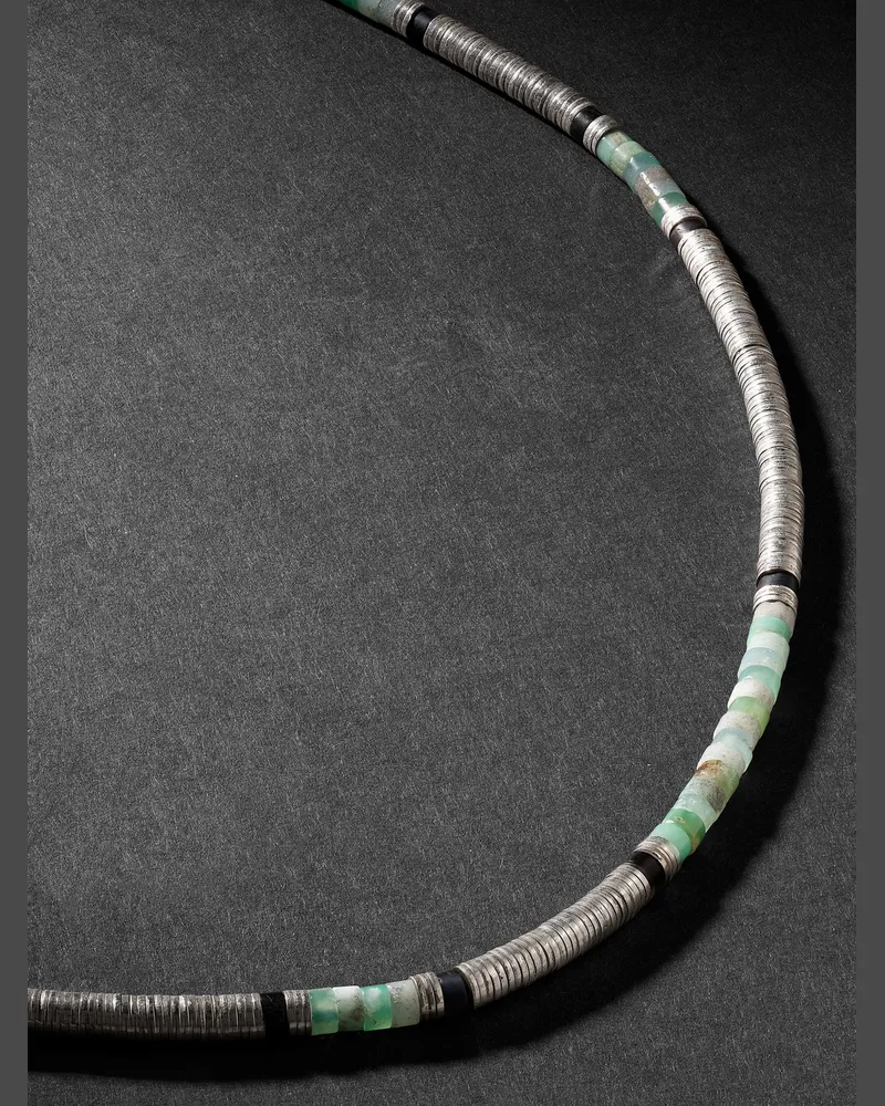 M. Cohen Sonoran Kette mit Zierperlen aus Onyxen und Chrysoprasen und  Details aus Sterlingsilber Mehrfarbig