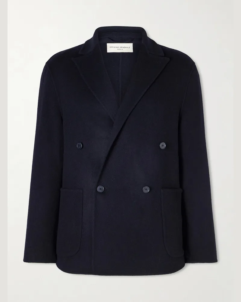 Officine Generale Maxwell doppelreihiges Sakko aus Wolle Blau