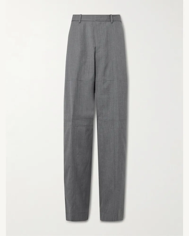 Jil Sander Gerade geschnittene Hose aus Woll-Ripstop Grau