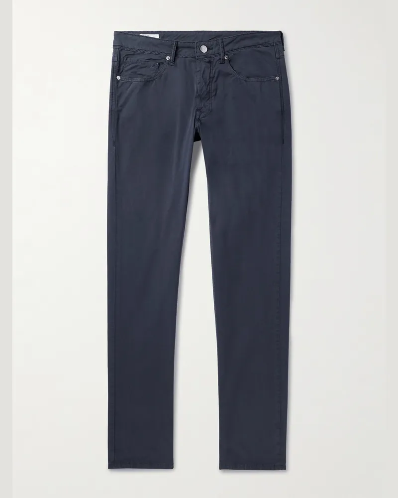 Slowear Blue Division Slim-Fit Stretch-Cotton Twill Trousers Blue