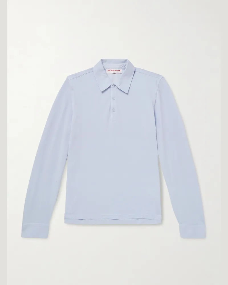 Orlebar Brown Garfield Organic Cotton-Piqué Polo Shirt Blue