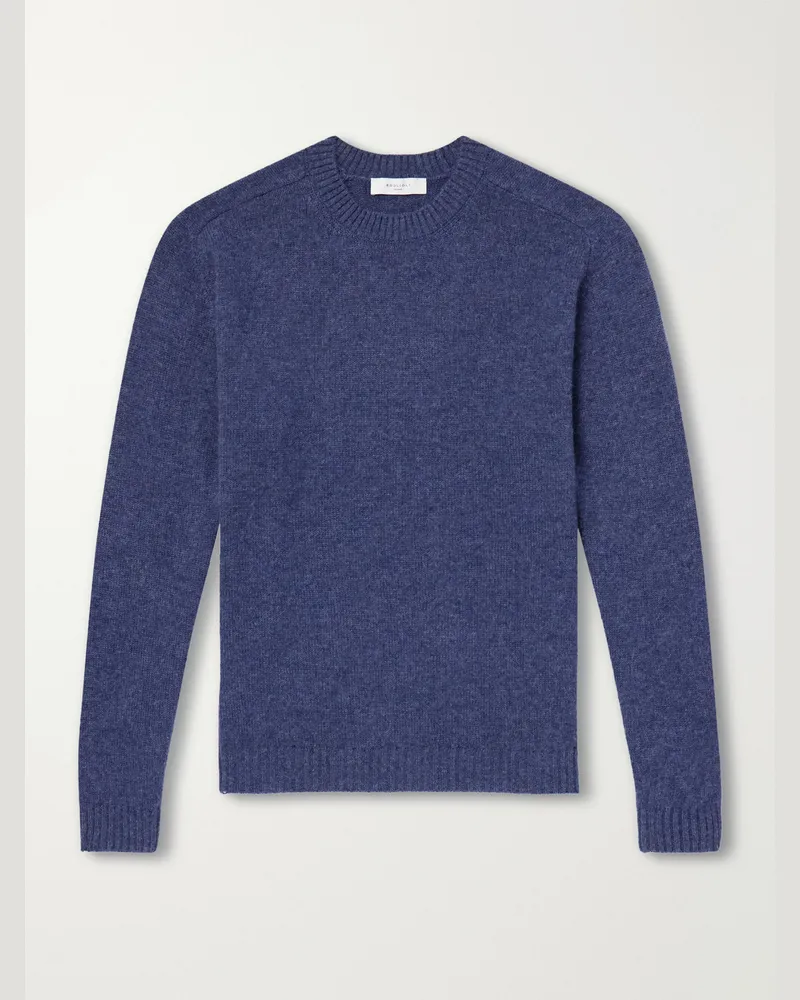 Boglioli Wool and Cashmere-Blend Sweater Blue