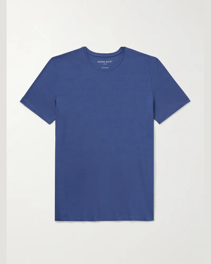Derek Rose Basel Stretch-Micro Modal Jersey T-Shirt Blue