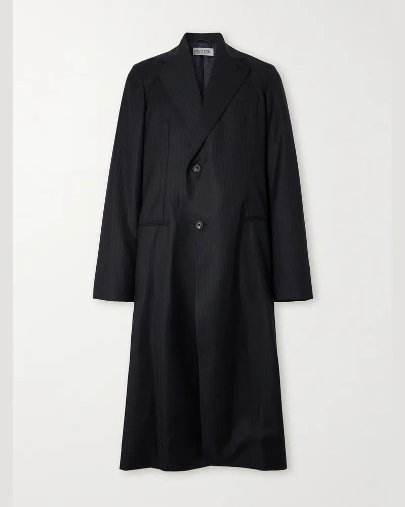 Our Legacy Emporio Armani Oversized-Mantel aus Wolle mit Nadelstreifen Schwarz