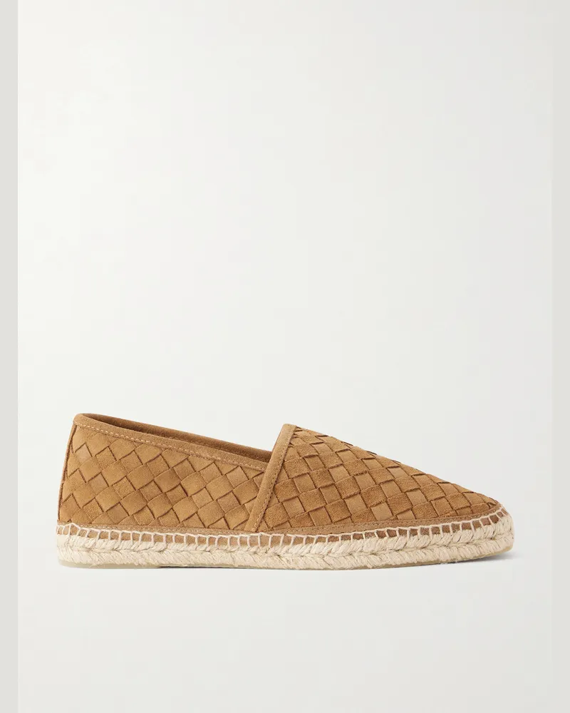 Castañer Porto Woven Suede Espadrilles Brown