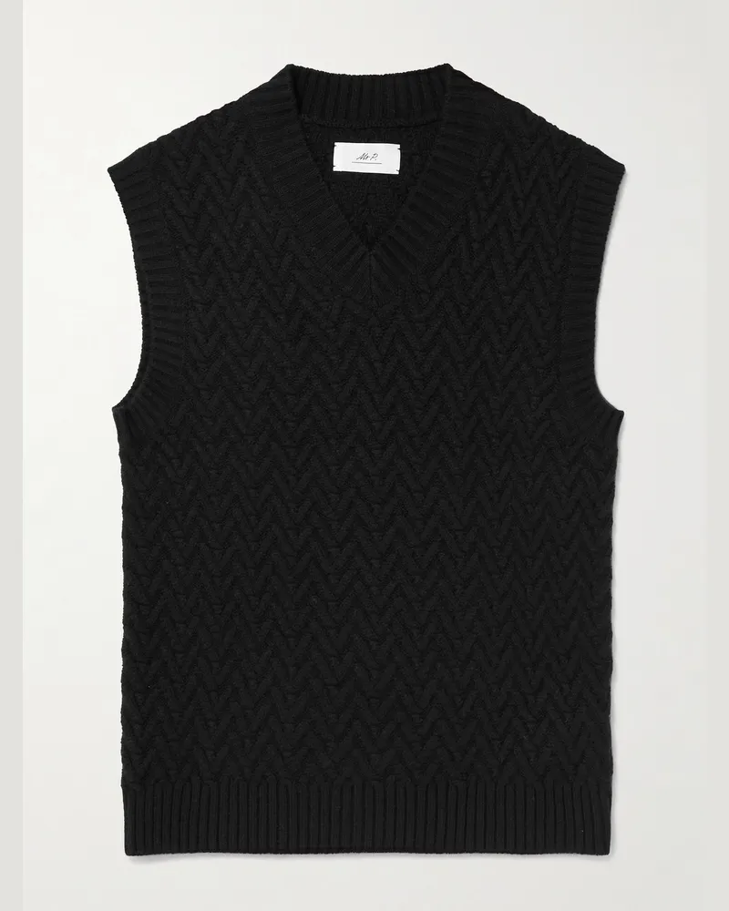 MR P. Wool and Cashmere-Blend Sweater Vest Black