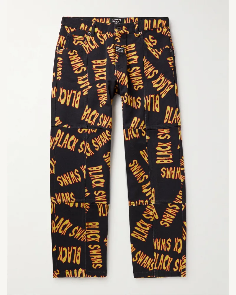 Liberal Youth Ministry Straight-Leg Printed Jeans Black