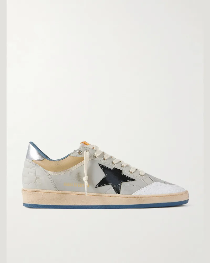 Golden Goose Ball Star Sneakers aus Leder in Distressed-Optik Grau
