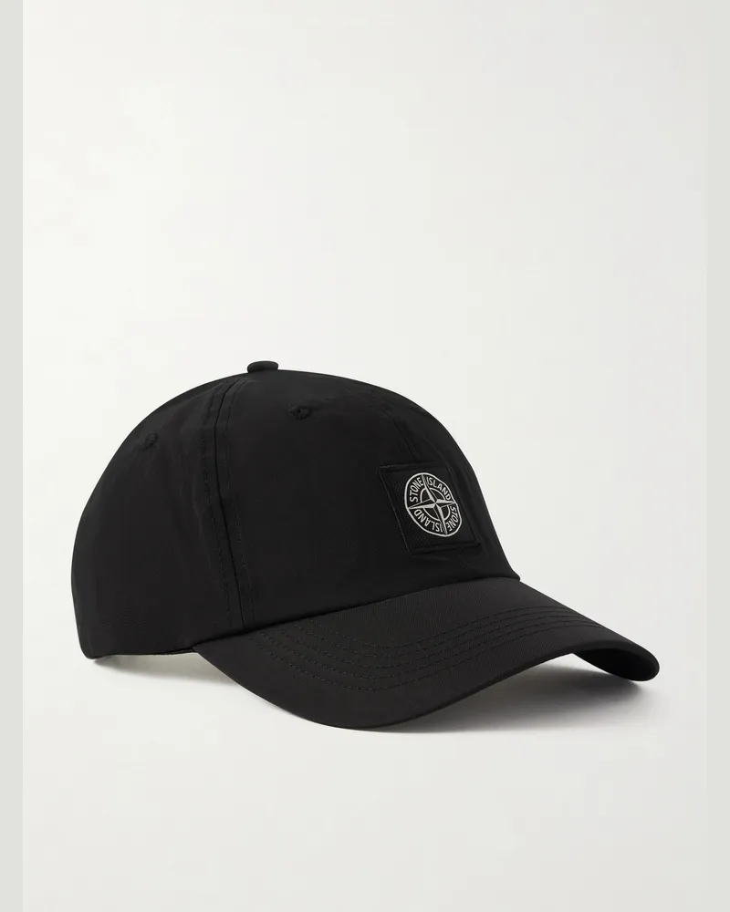 Stone Island Logo-Appliquéd Recycled-Nylon Baseball Cap Black