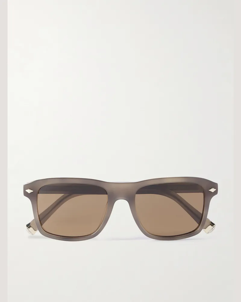 Brunello Cucinelli Sonnenbrille mit eckigem Rahmen aus Azetat Braun