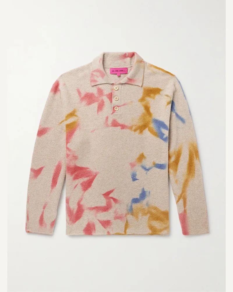 The Elder Statesman Pullover aus Kaschmir mit Batikmuster und Polokragen Neutral