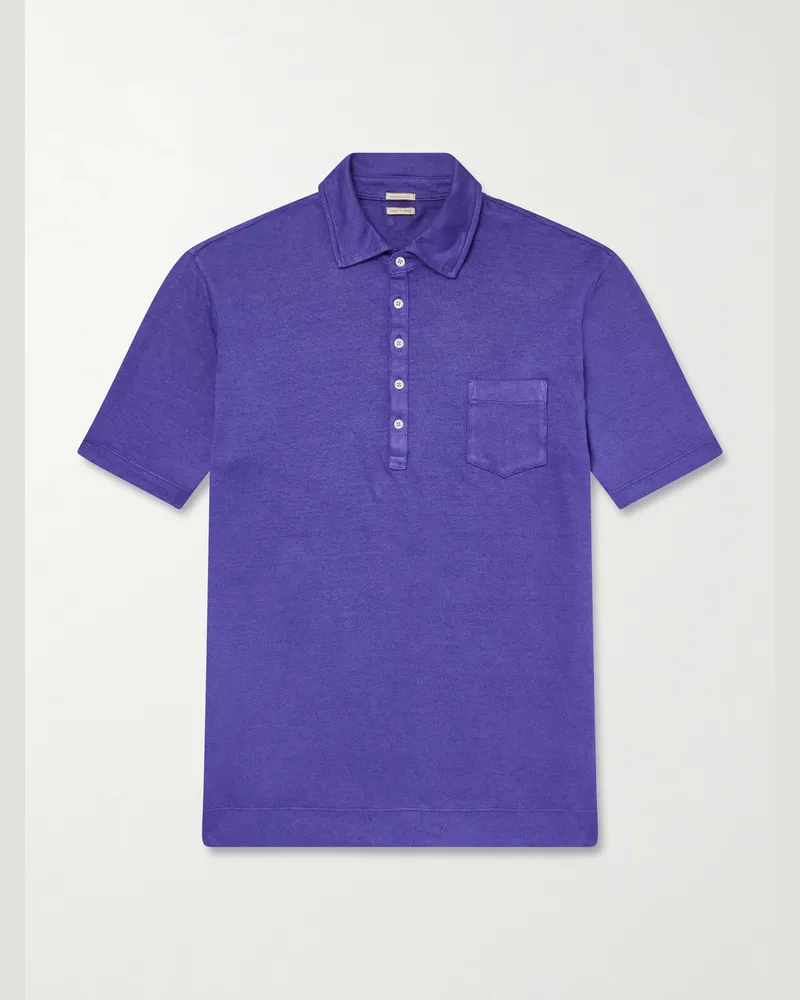 Massimo Alba Wembley Polohemd aus Piqué aus einer Baumwoll-Kaschmirmischung Lila
