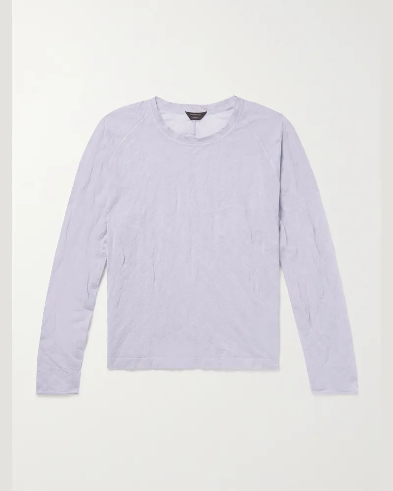 Ermenegildo Zegna Oberteil aus einer Baumwollmischung in Knitteroptik Braun